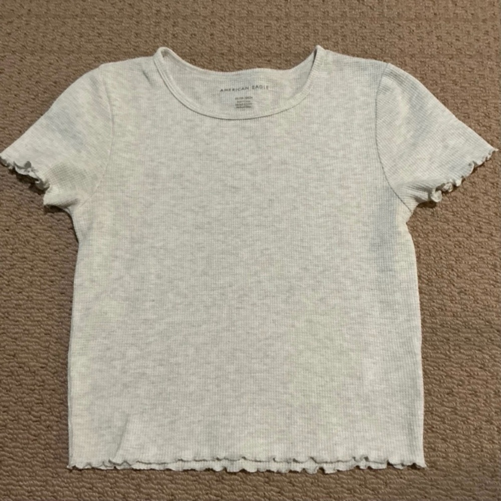 American Eagle Ribbed Baby Tee Top